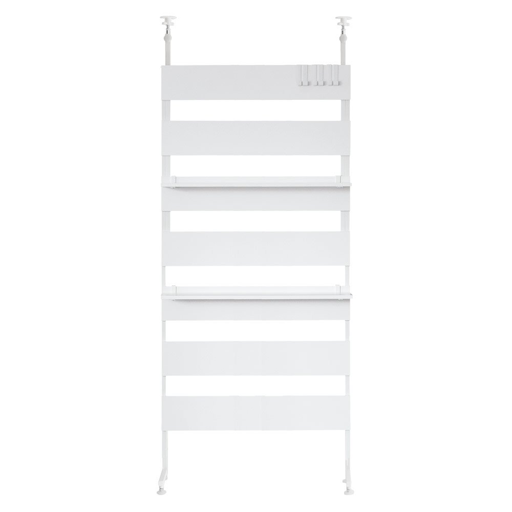 ラダーラック 幅80cm つっぱり壁面収納 突っ張り棚 (ホワイトアッシュ) ラダーラック 幅80cm つっぱり壁面収納 突っ張り棚 (ホワイト